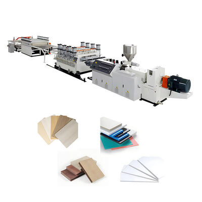 kaufen PVC-Schaumplatten-Extrusionsleitung mit 1000-2050 mm Plattenbreite 510kw Twin Screw Extruder online manufacture